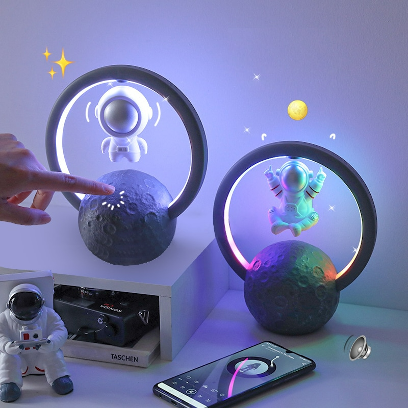 Load video: Astronaut Magnetic Levitation Bluetooth Speaker